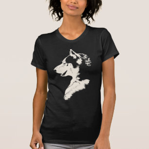 T-shirt Tee - shirts d'art du chien de traîneau/loup des