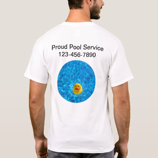 T-shirt Tee - shirts de travail du logo du service de pool (Dos)