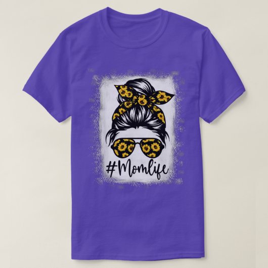 T-shirt Tee - shirts de vie de mère de tournesol blanchie  (Design devant)