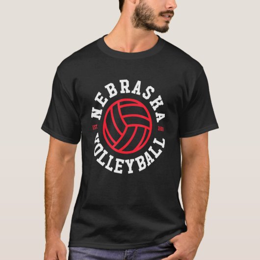 T-shirt Tee - shirts de volley-ball du Nebraska (Devant)