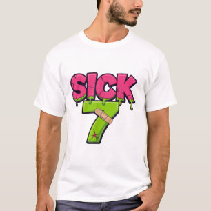 T-shirt Tee Sick Seven Meme Six Seven Drôle de jeu de mots