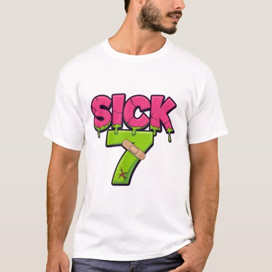 T-shirt Tee Sick Seven Meme Six Seven Drôle de jeu de mots (Devant)