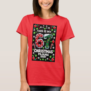 T-shirt Tee Six Seven Noël 6 7 Mème Pyjama de Fêtes