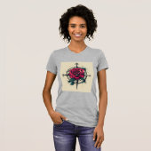 T-shirt Tee-T-Shirt rose Compass Tattoo Art (Devant entier)