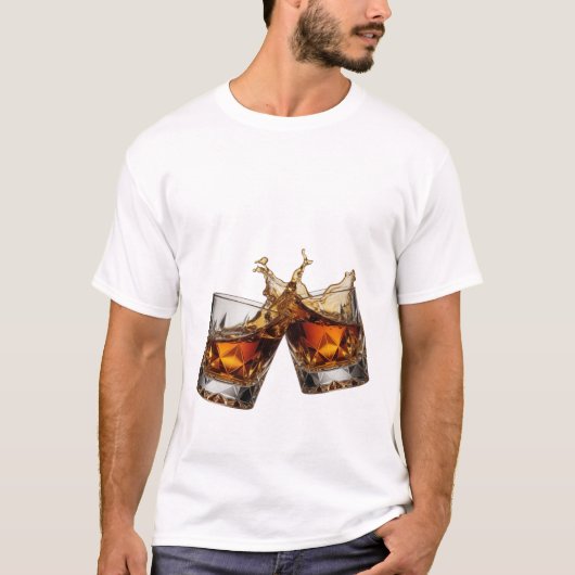 T-shirt Tee vibrant argent WHISKY SPLASH (Devant)