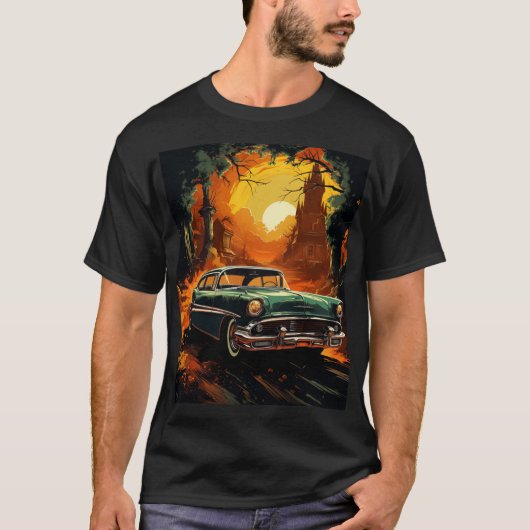 T-shirt Tee Vintage Racer Sunset (Devant)