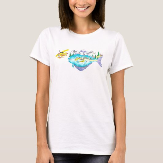 T-shirt Tee with Just for the Halibut and Soft back (Devant)