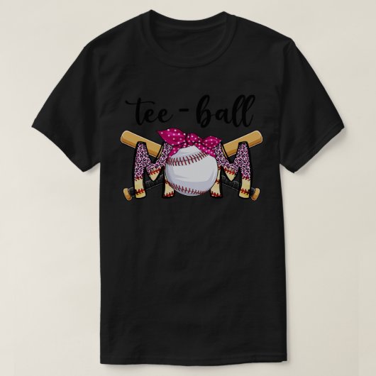 T-shirt Teeball Maman Leopard Maman Funny Ball Maman Fête (Design devant)