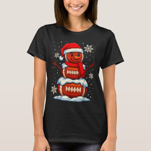 T-shirt Teenage Boys Christmas Pajamas, American Football (Devant)