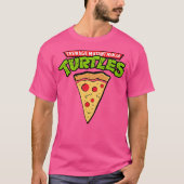 T-shirt Teenage Mutant Ninja Turtles Pizza Retro Classic P (Devant)
