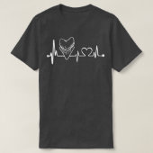 T-shirt Teeth Heartbeat Megalodon Tooth Hunter Shark Fossi (Design devant)