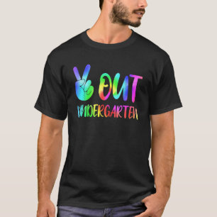 T-shirt Teinture Colorée Paix Connexion Main Sortie jardin