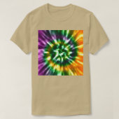 T-shirt Teinture Couleurs de chute violet vert or (Design devant)