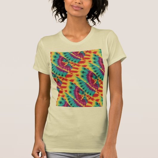 T-shirt Teinture cravate Mélangée En Turquoise Violet Jaun (Devant)