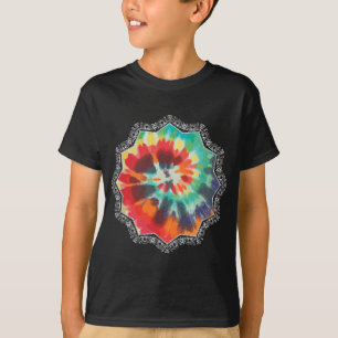 T-shirt Teinture de goujon spirale Ornate Mandala Geometry