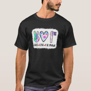 T-shirt Teinture De Tie Bleue Colorful Peace Love Pour Les