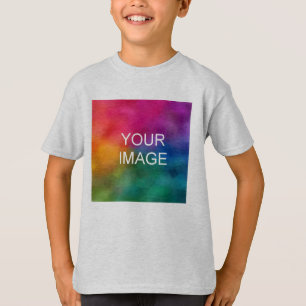 T-shirt Télécharger la photo sur le gris clair pour garçon