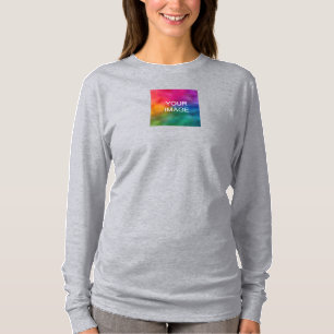 T-shirt Télécharger la photo sur le long manches double fa