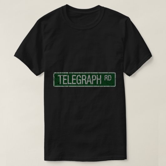 T-shirt Télégraphe Road panneau vert et blanc de rue crace (Design devant)
