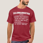 T-shirt Telemarketer Noun Définition Représentant commerci (Devant)