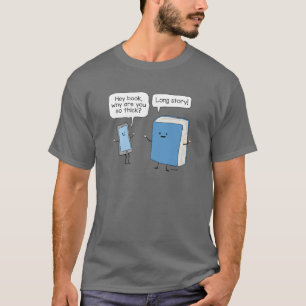 T-shirt Téléphone mignon et drôle et livre épais longue hi