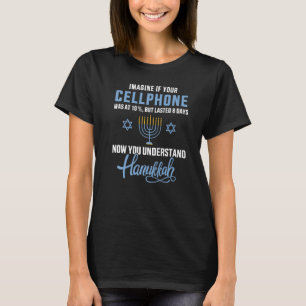 T-shirt téléphone portable 8 jours comprendre juif Hanoukk