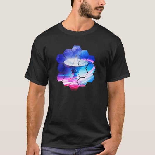 T-shirt Télescope radio VLA : Lumière néon (Devant)