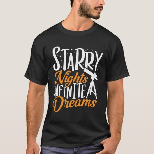 T-shirt Télescope Starry Nights Infinite Dreams Astronomie (Devant)