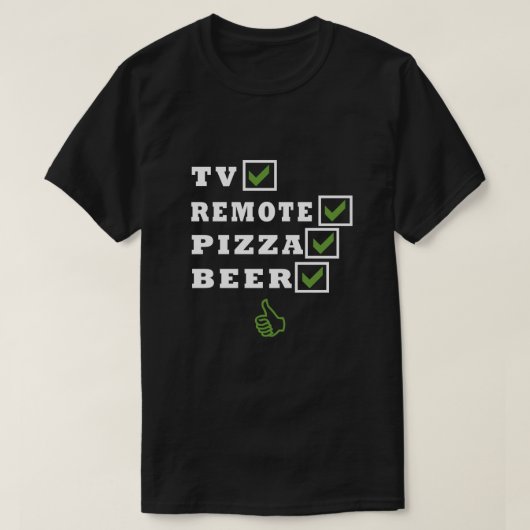 T-SHIRT TÉLÉVISION DISTANTE PIZZA BEER G (Design devant)