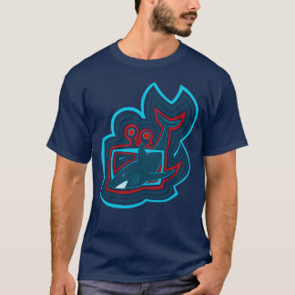 T-shirt Télévision Requin Graphique Ondulations