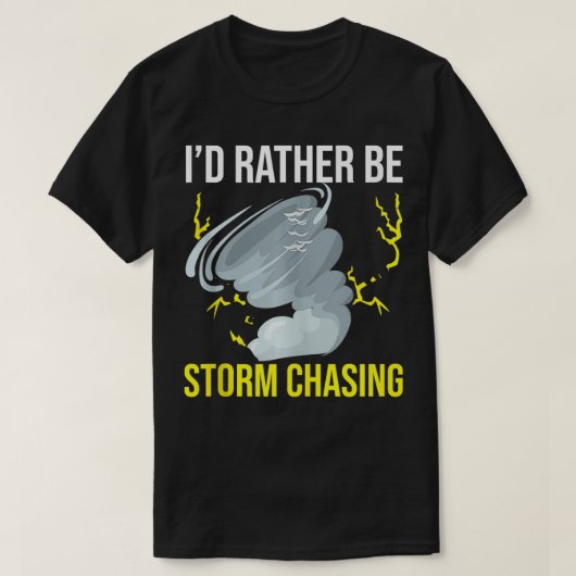 T-shirt Tempête chasse éclair tonnerre Météo ouragan (Design devant)