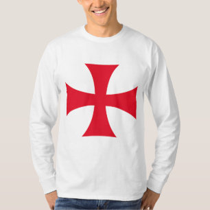 T-shirt Templar Cross Croisé Homme Manche Longue Tee