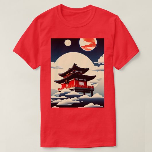 T-shirt Temple dans le ciel (Design devant)
