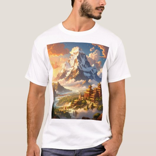 T-shirt Temple des pics tranquilles (Devant)