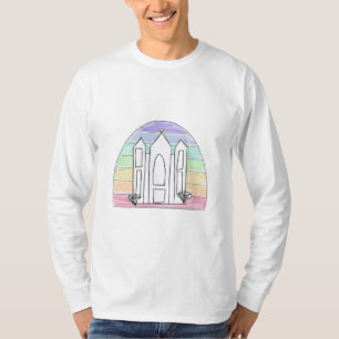 T-shirt Temple LDS Salt Lake City coucher de soleil arc-en