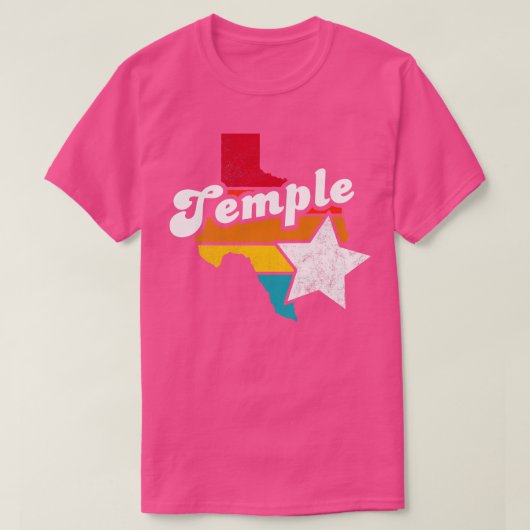 T-shirt Temple Texas Vintage Souvenir dénudé 2 (Design devant)