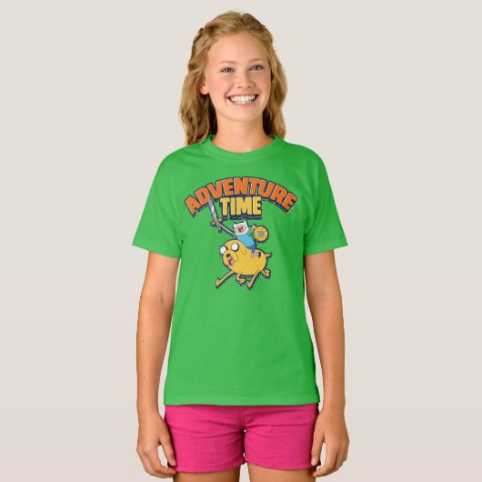 T-shirt Temps d'aventure | Finn Riding Jake (Devant entier)