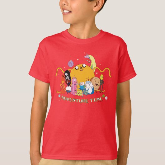 T-shirt Temps d'aventure | Graphique de grand groupe Jake (Devant)
