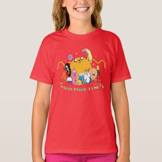 T-shirt Temps d'aventure | Graphique de grand groupe Jake (Devant)
