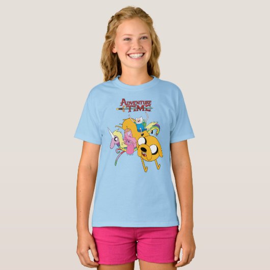 T-shirt Temps d'aventure | Lady, Bubblegum, Finn & Jake (Devant entier)