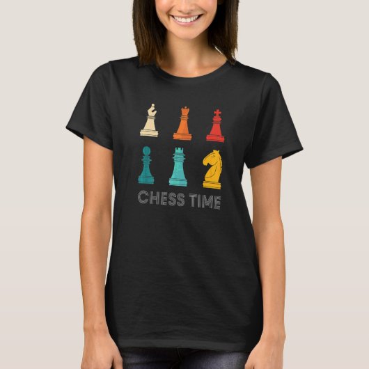 T-shirt Temps de jeu d'échecs vintage (Devant)