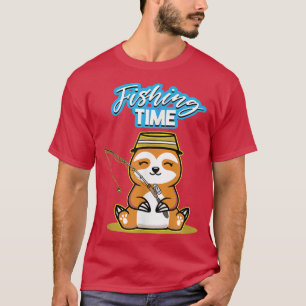 T-shirt Temps de pêche Sloth Funny Animal