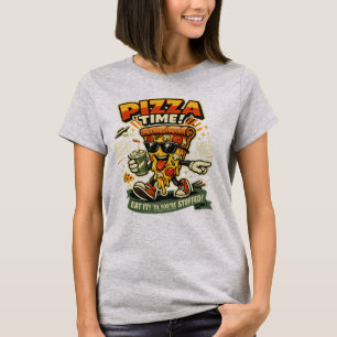 T-shirt Temps de pizza rétro Tranches de pizza drôles