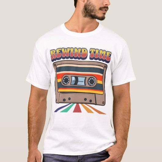 T-shirt Temps de rembobinage - Bande de cassette rétro (Devant)
