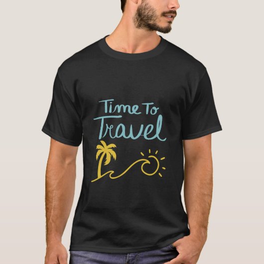 T-shirt Temps De Voyage Plage (Devant)