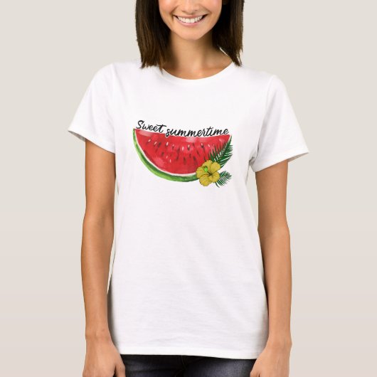 T-shirt Temps d'été doux | Watercolor Watermelon (Devant)