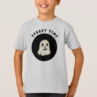 T-shirt Temps éffrayant avec Halloween Ghost