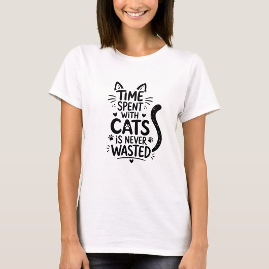 T-shirt Temps Passé Avec Des Chats (Devant)