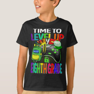 T-shirt Temps Pour Augmenter Le Jeu Vidéo De Huitième Anné