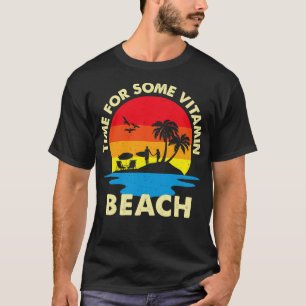 T-shirt Temps Rétro Pour Une Plage De Vitamine